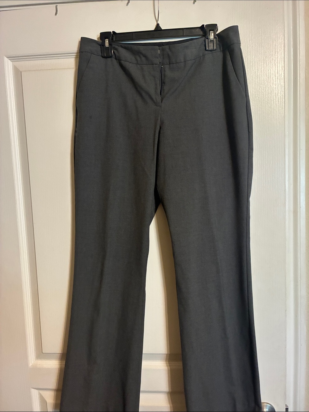 Isaac Mizrahi Dark Gray Straight-Leg Dress Pants
